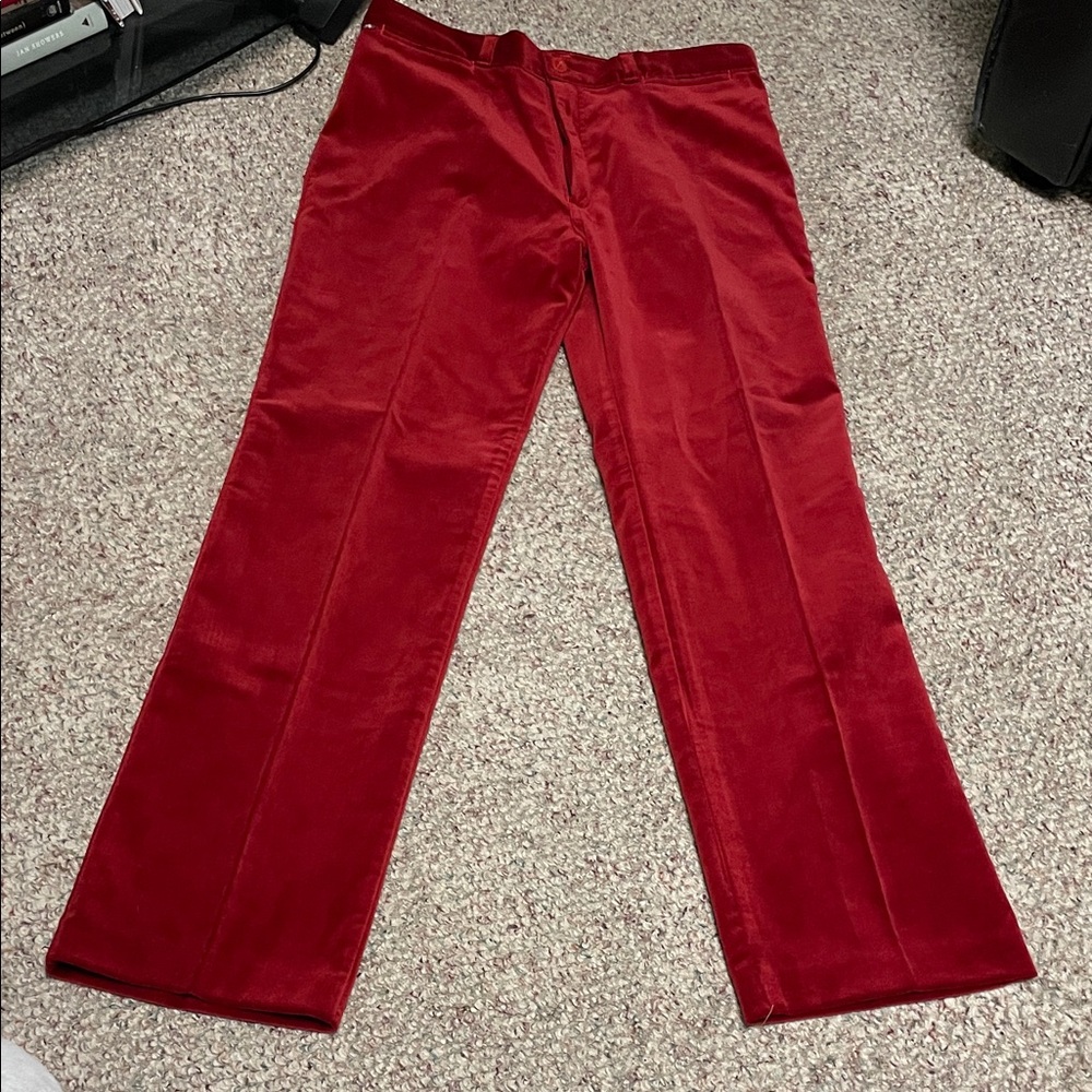Vintage 70s velvet “bobos” Red wide leg high rise Pants in new condition